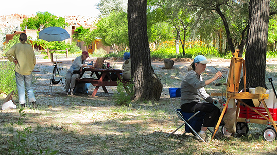 Photo of workshop class at the Abiquiu Inn